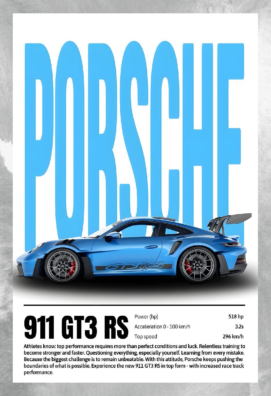 PORSCHE 911 GT3|CARS|POSTER - A3